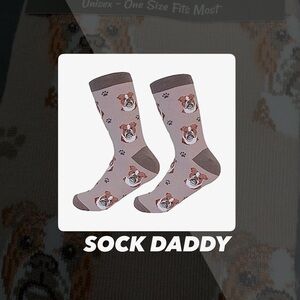 NWT Sock Daddy Bulldog Crew Socks